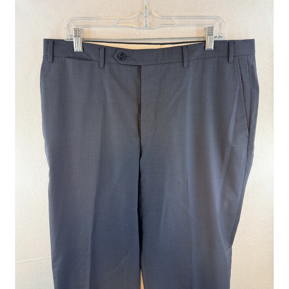 Canali Italy Tessuto Dress Pants Mens Blue 100% Wool, 36x32, Houndstooth, No Tag